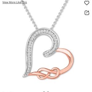 Diamond Heart Knot Necklace Rose Gold